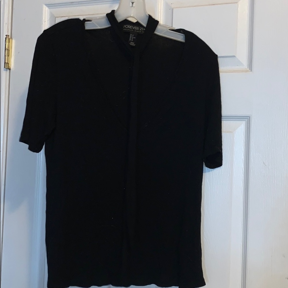 Black v neck with tie